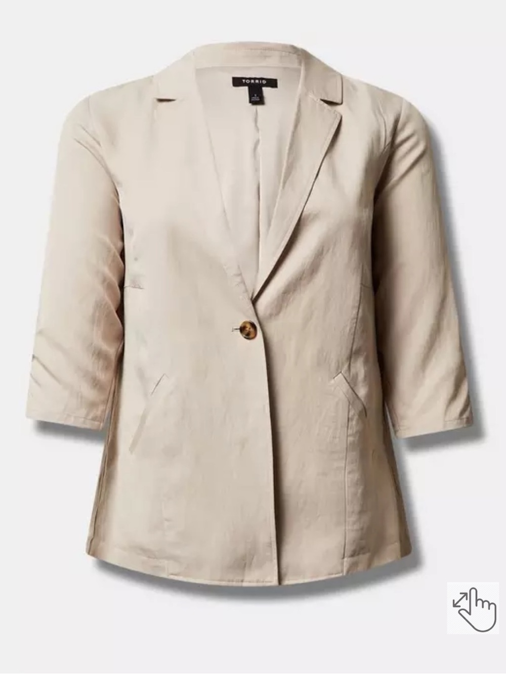Torrid Studio Linen Blazer size 1 (14-16) 
Chateau Gray 1X New with Tags